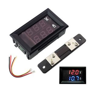 DC 100V 50A Voltmeter Ammeter LED Dual Digital Volt Amp Meter