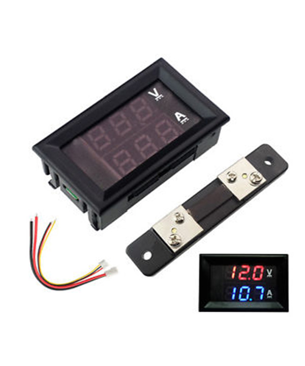 DC 100V 50A Voltmeter Ammeter LED Dual Digital Volt Amp Meter