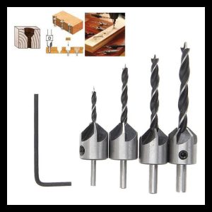 4 Bh-Mata Drill Set With Countersink For Cam Pole Screw Head Wood Camper