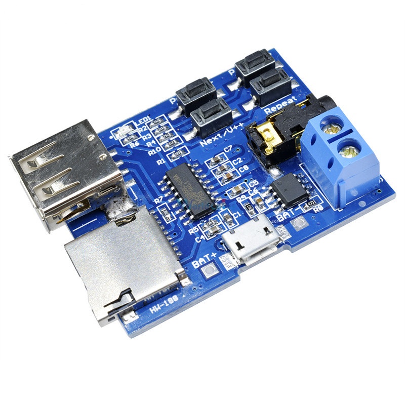 F card U disk MP3 Format Decoder Board Module Amplifier Decoding Audio Player